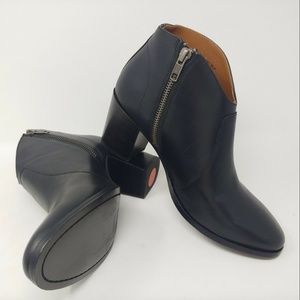 Frye Nora Zip Short Booties Black Leather